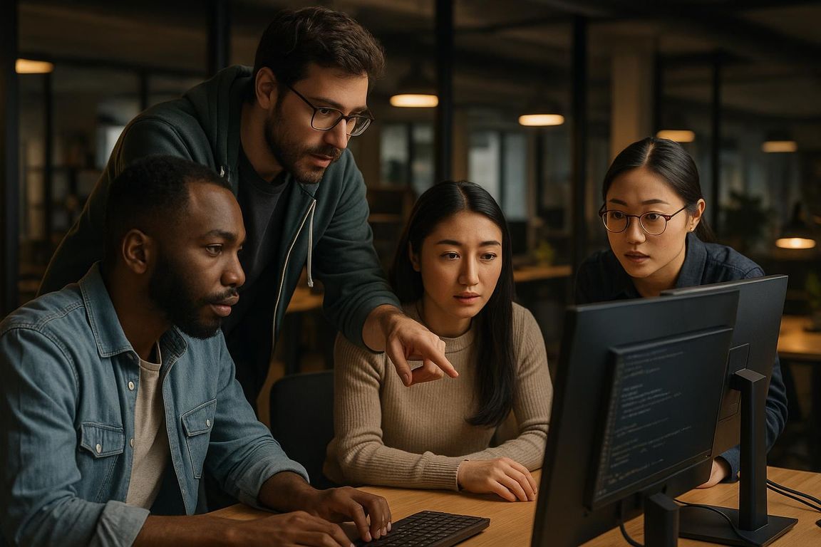 チームでコラボレーションしている様子